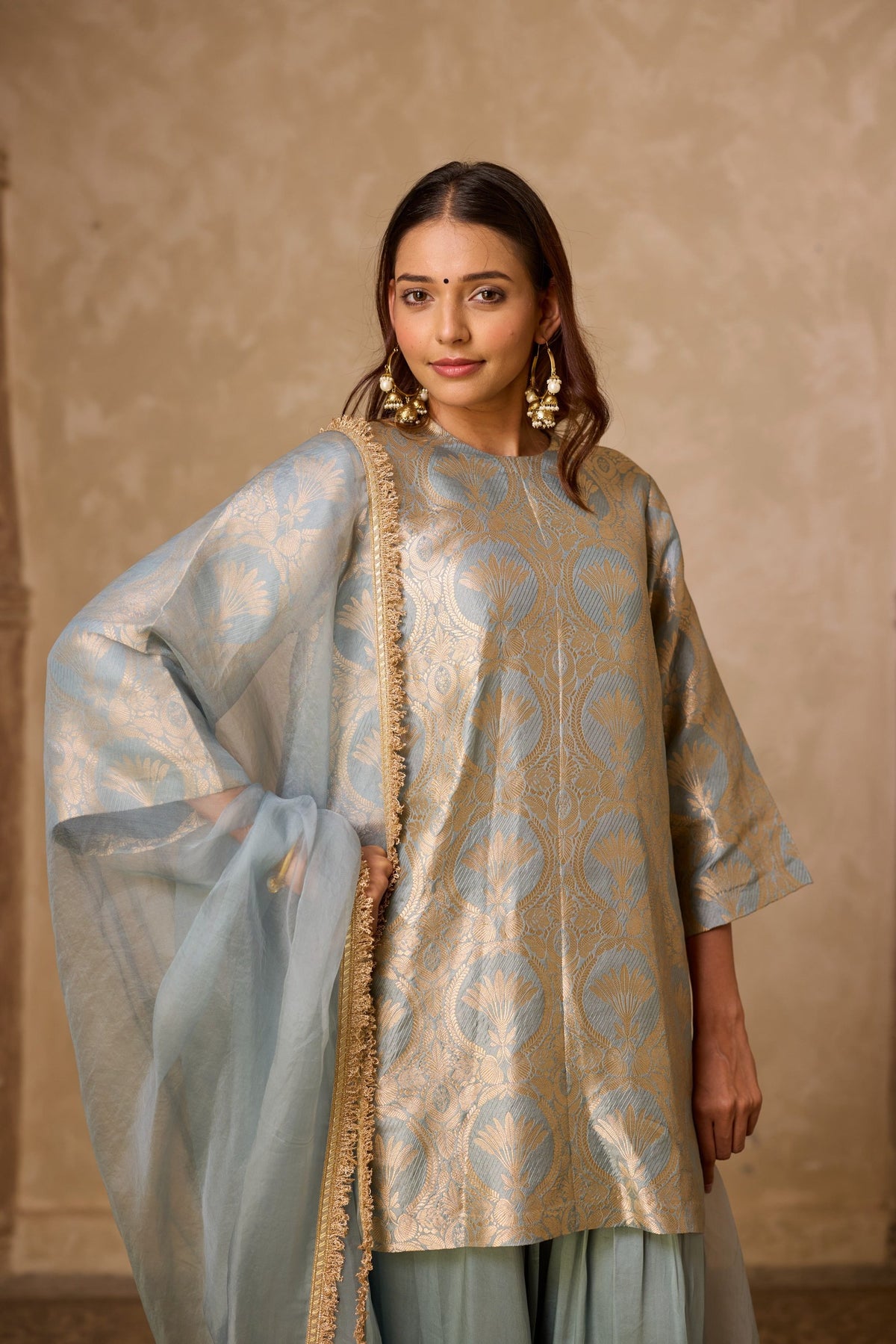 naaz farshi set in powder blue, image 4