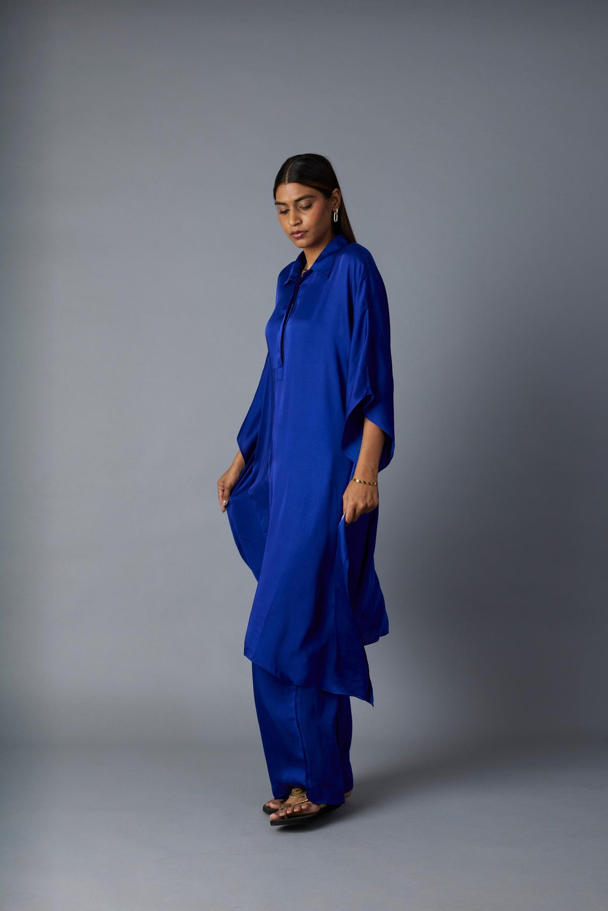 chandni kaftan set in royal blue, image 4