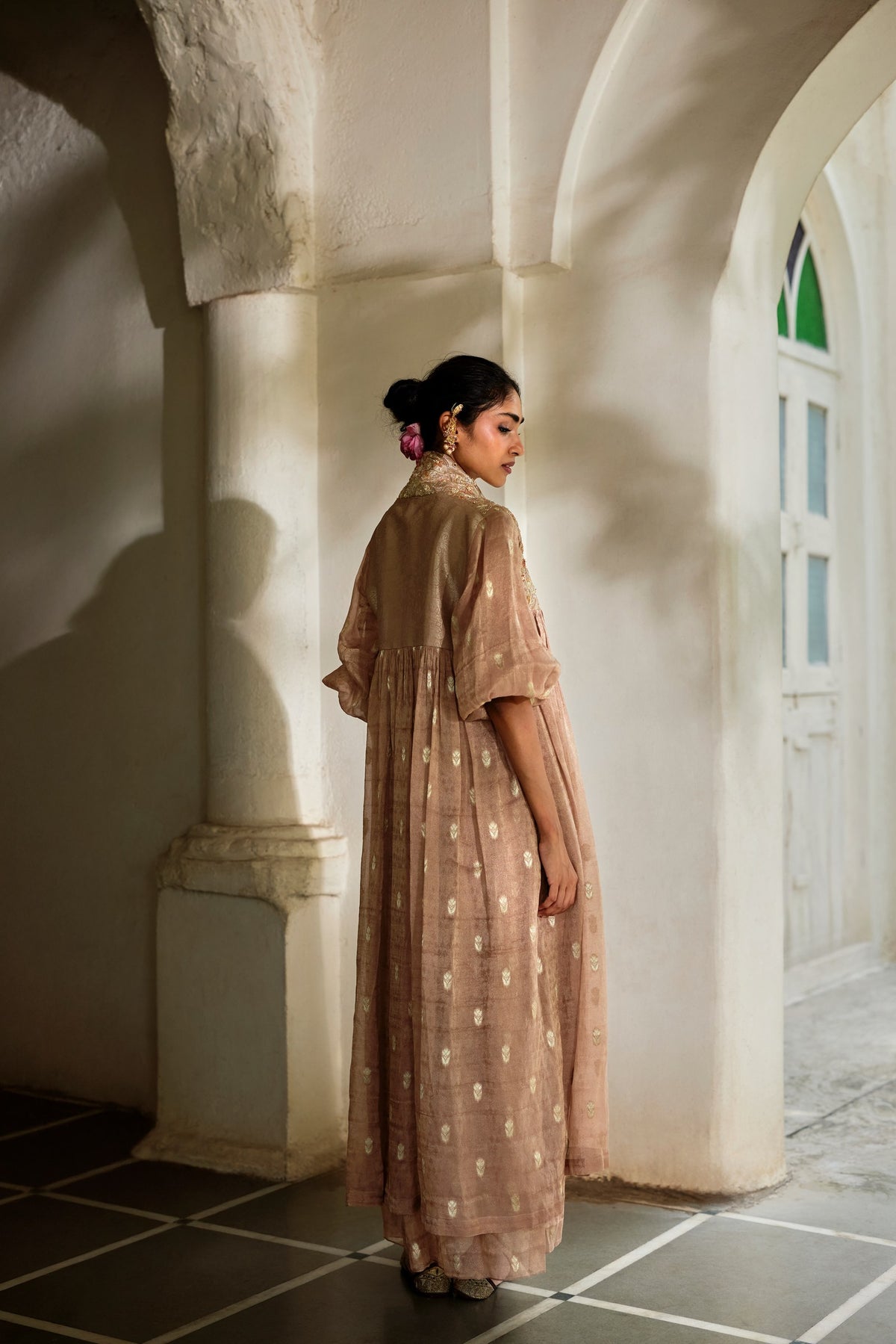 vintage brown tissue jacket and dress set, image 4