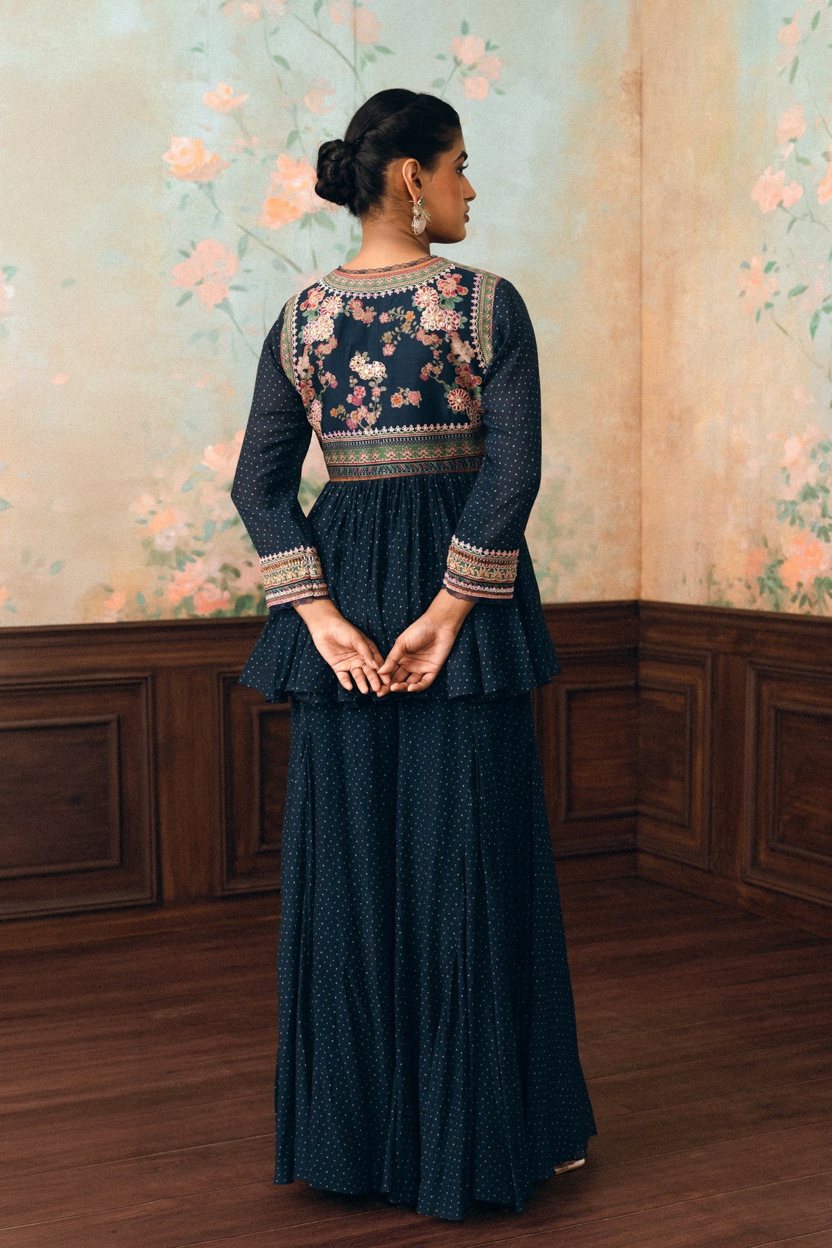 merlia peplum set in space blue, image 4