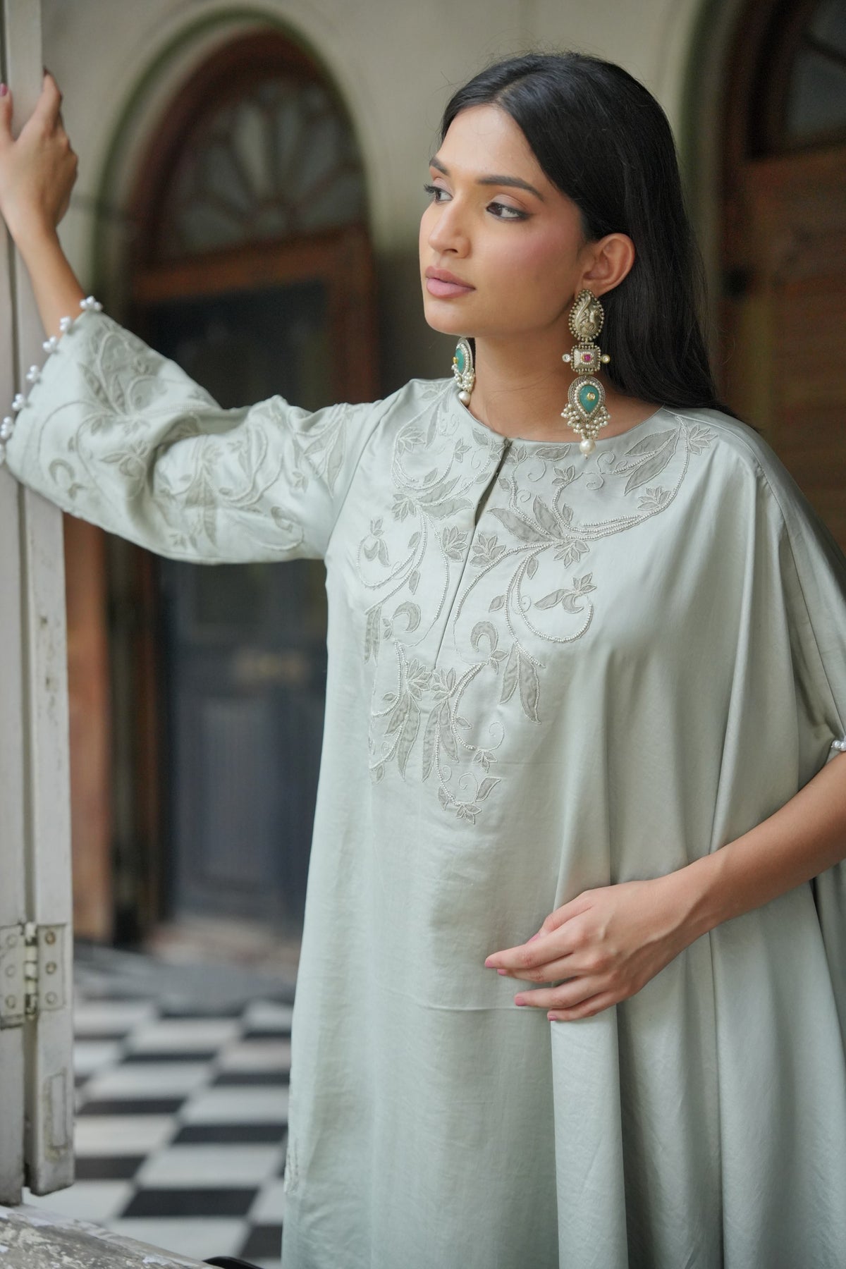 silver serenity drape kurta set — image 4