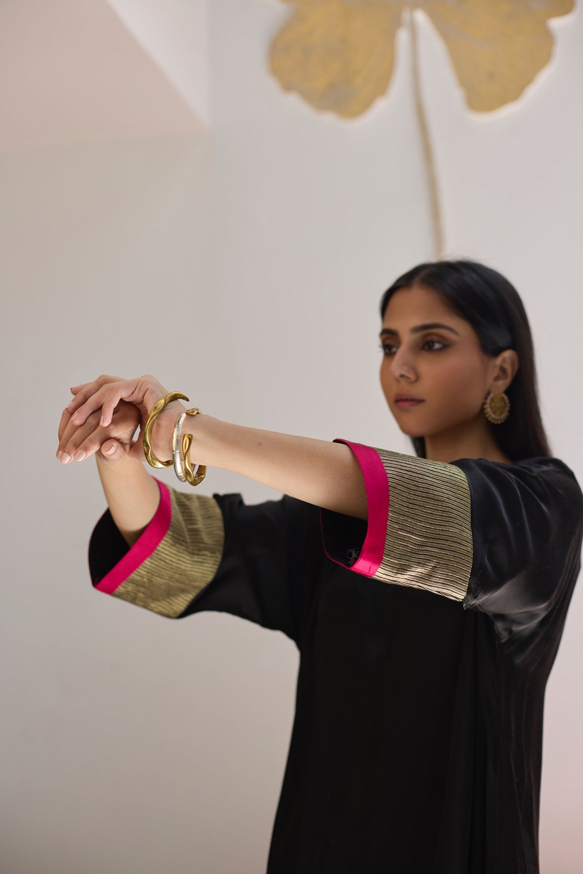 heena kaftan set in black, image 5