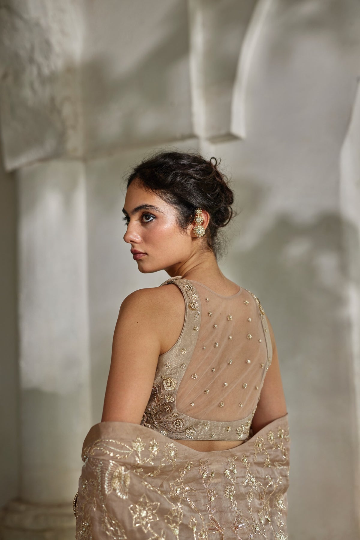 chanterelle jamavar blouse, trouser and cape set, image 5