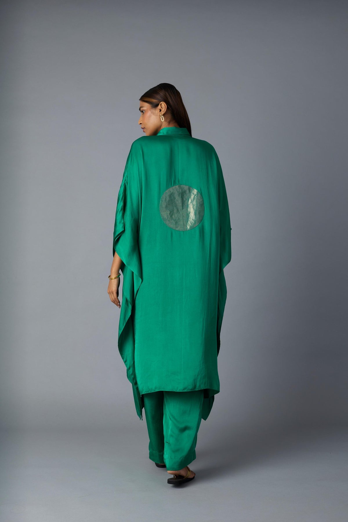 chandni kaftan set in green, image 5