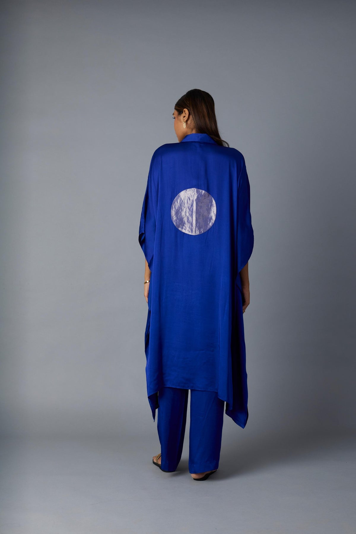 chandni kaftan set in royal blue, image 5