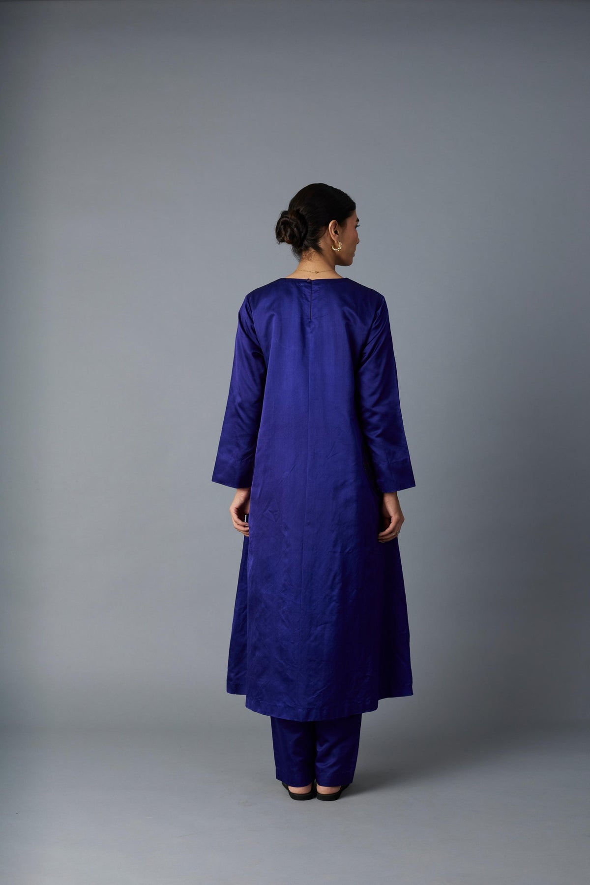 geet silk kurta set in royal blue, image 6