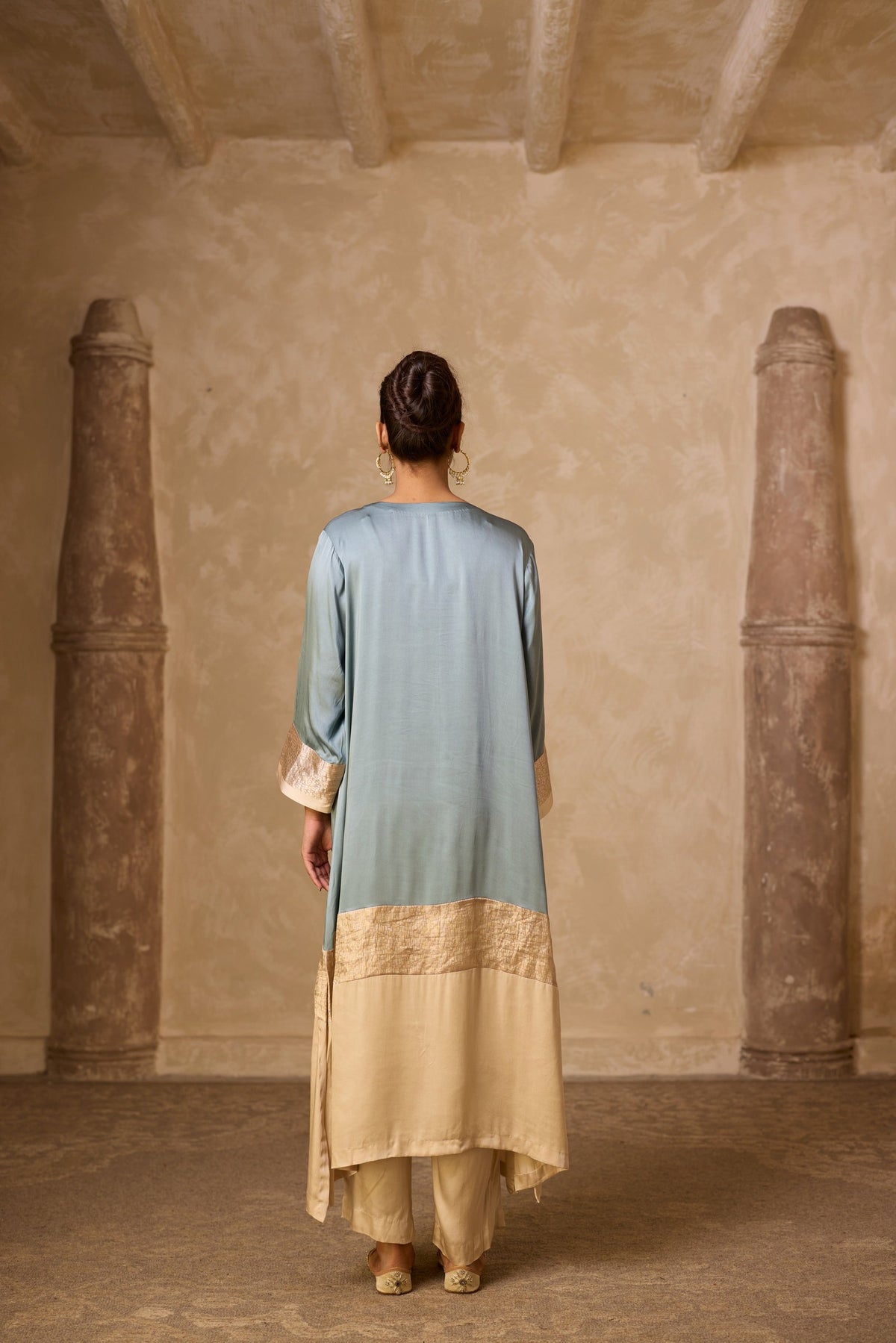heena kaftan set in powder blue, image 7