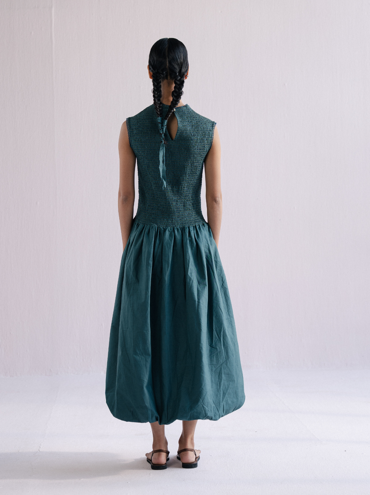 smocked balloon dress — image 4