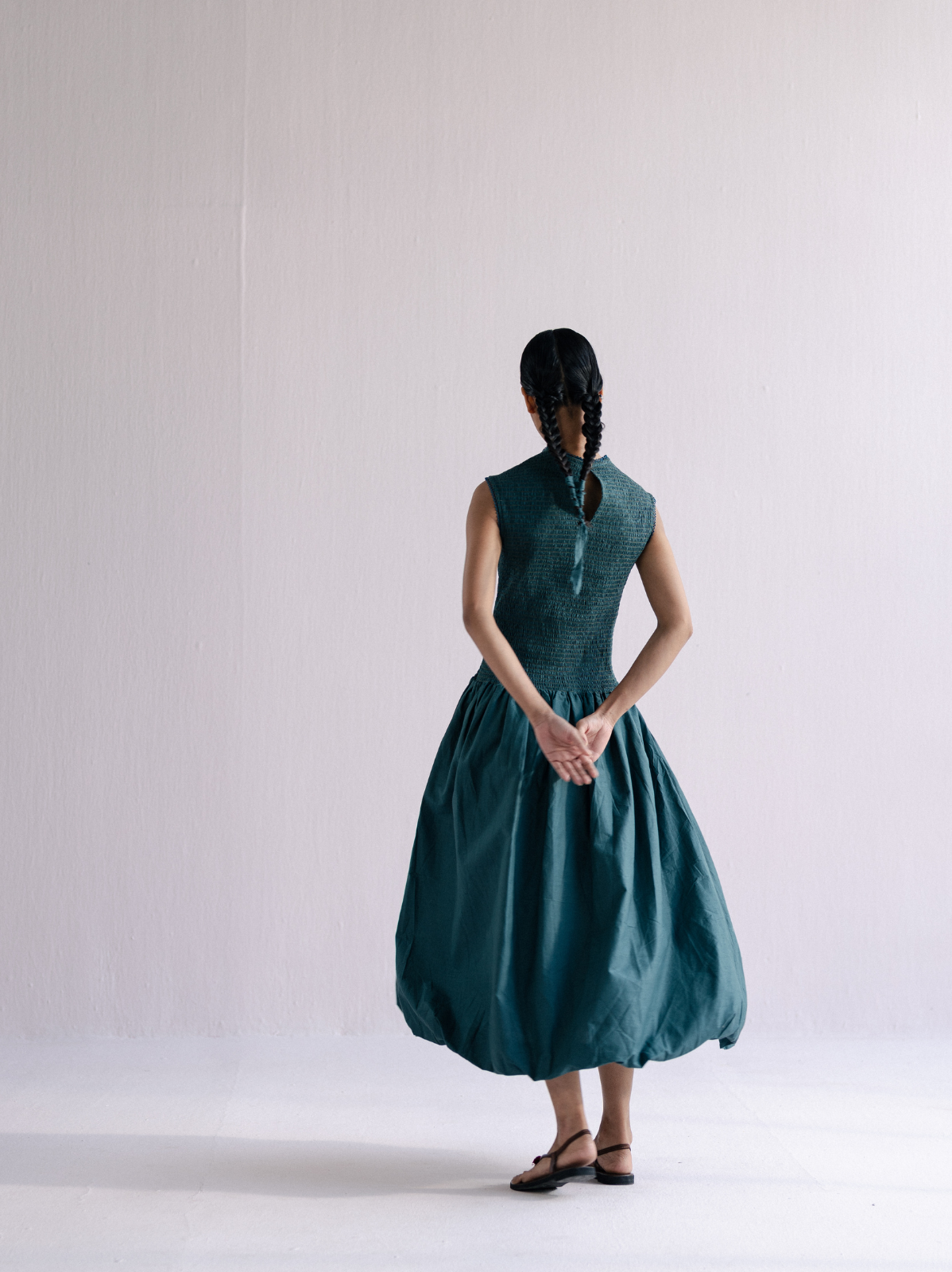smocked balloon dress — image 5