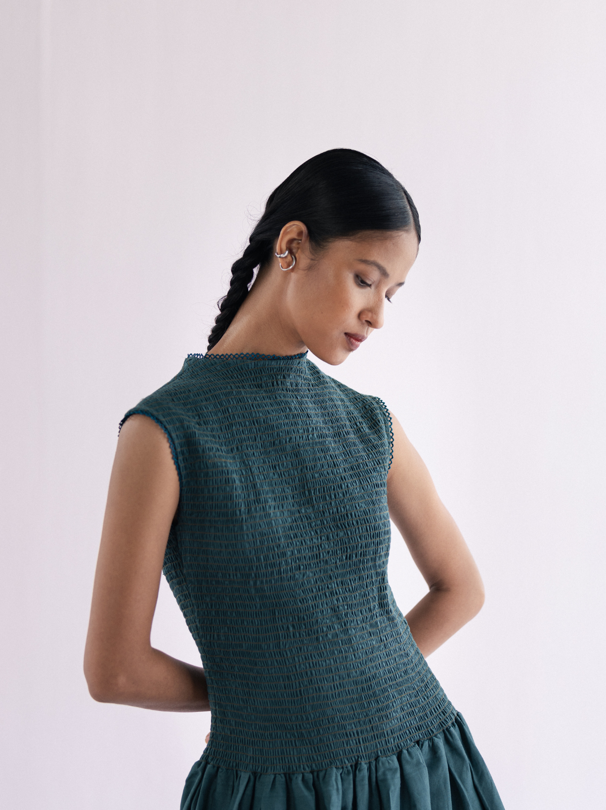 smocked balloon dress — image 6