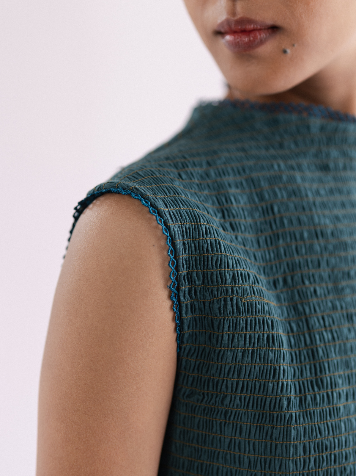 smocked balloon dress — image 7