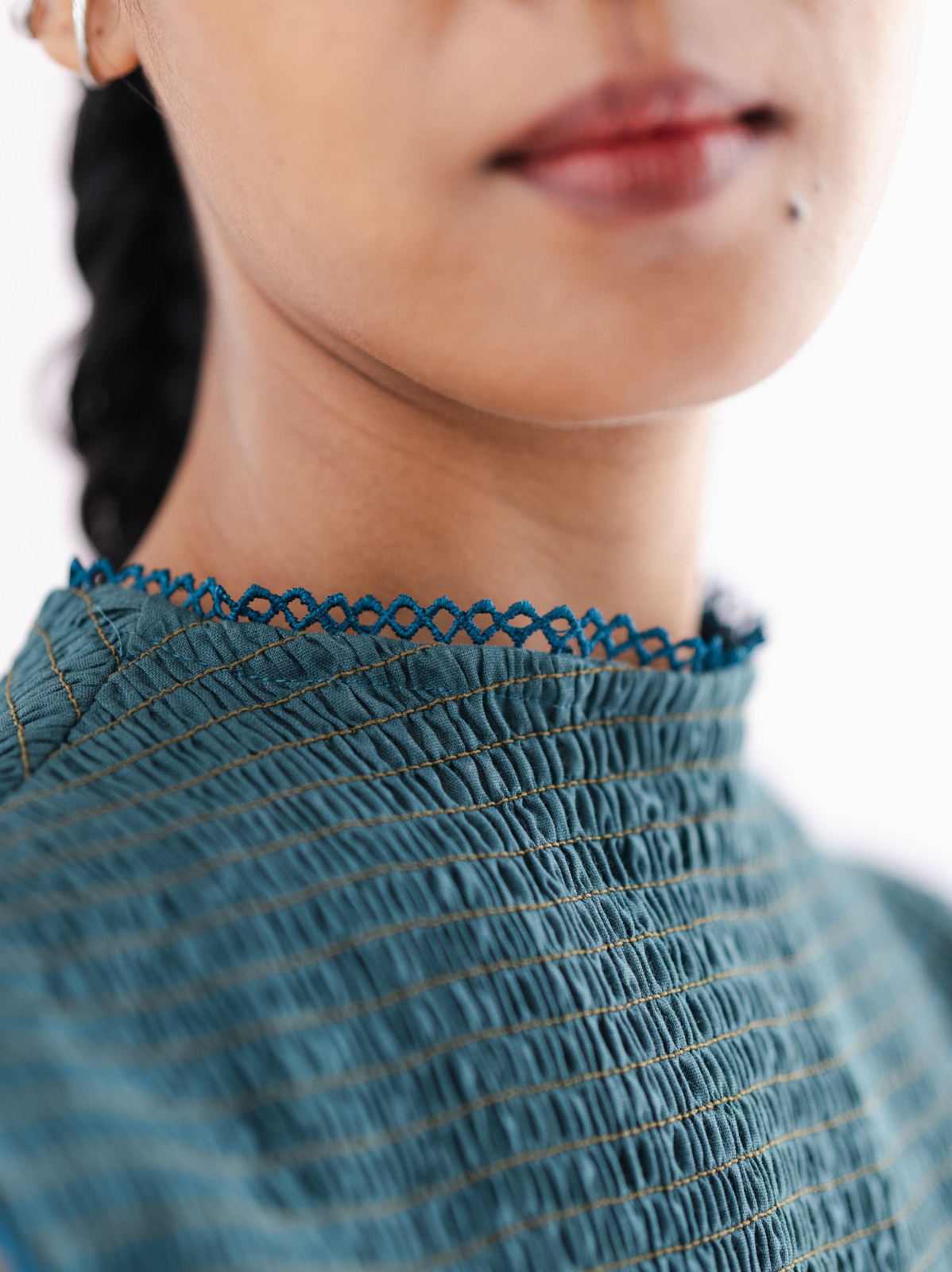 smocked balloon dress — image 8