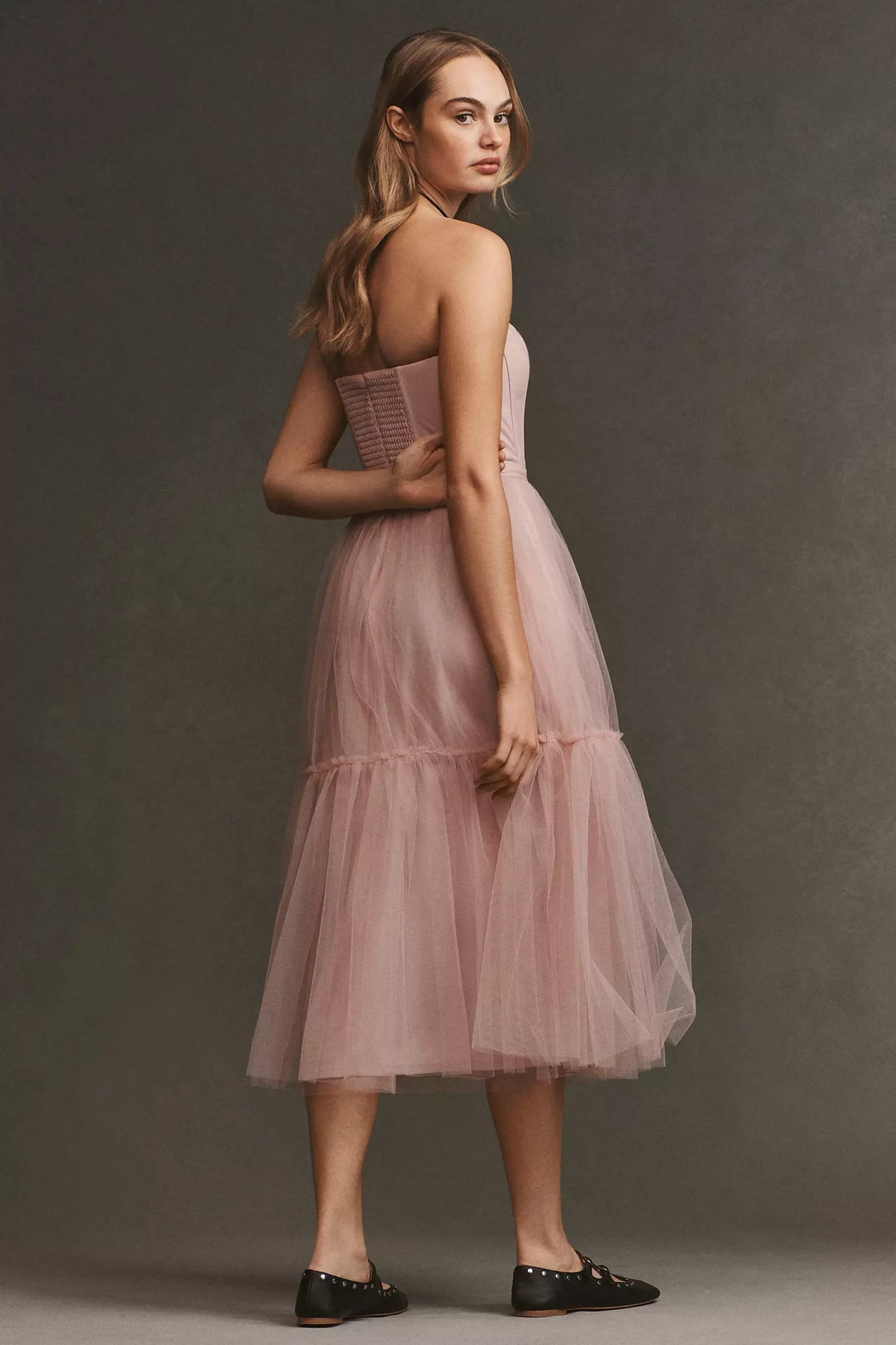 a line tulle midi dress, image 3