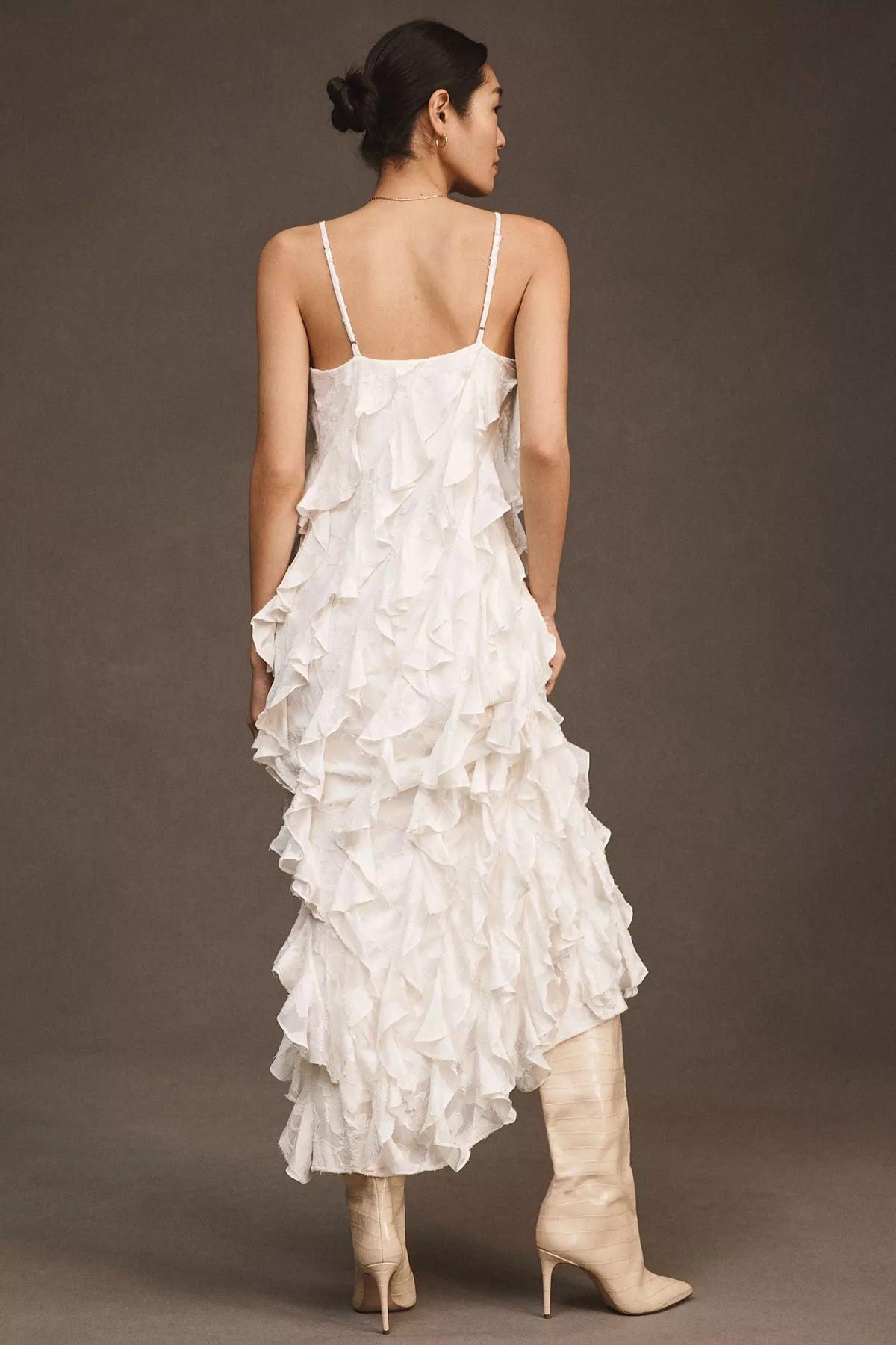 ruffled v-neck gown, image 5
