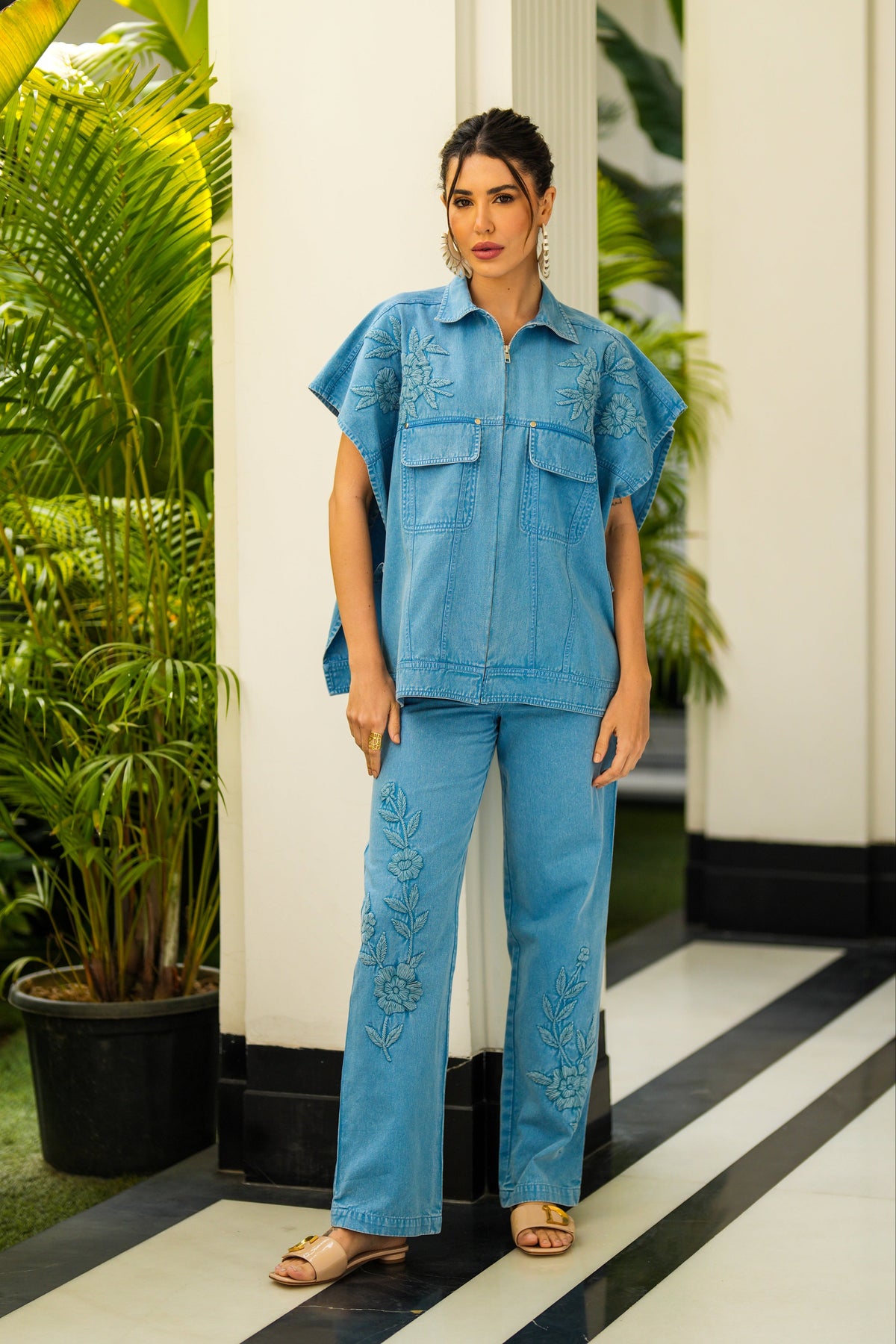 mirela denim pants in blue — image 1