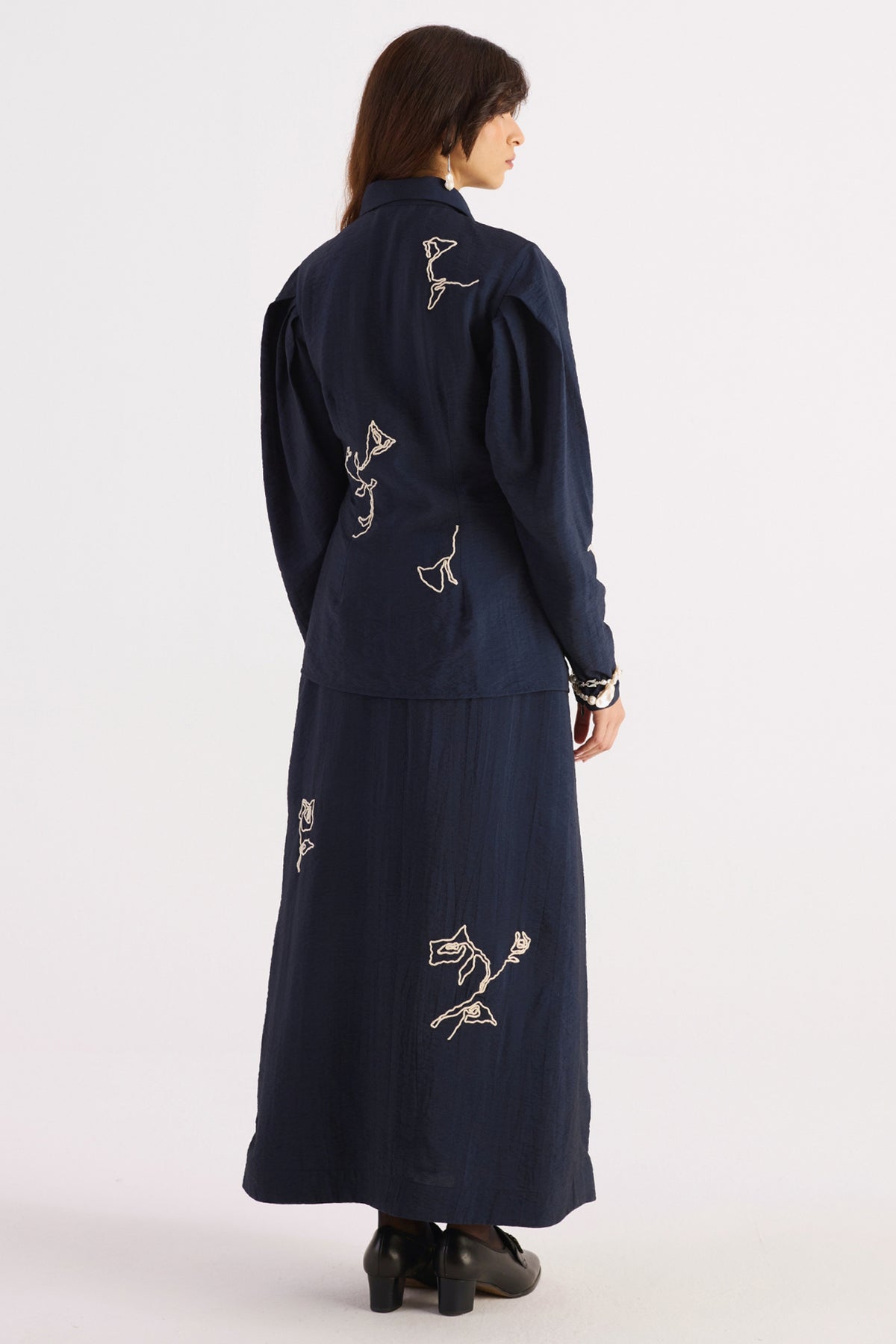 hand embroidered pleated sleeve shirt — image 2