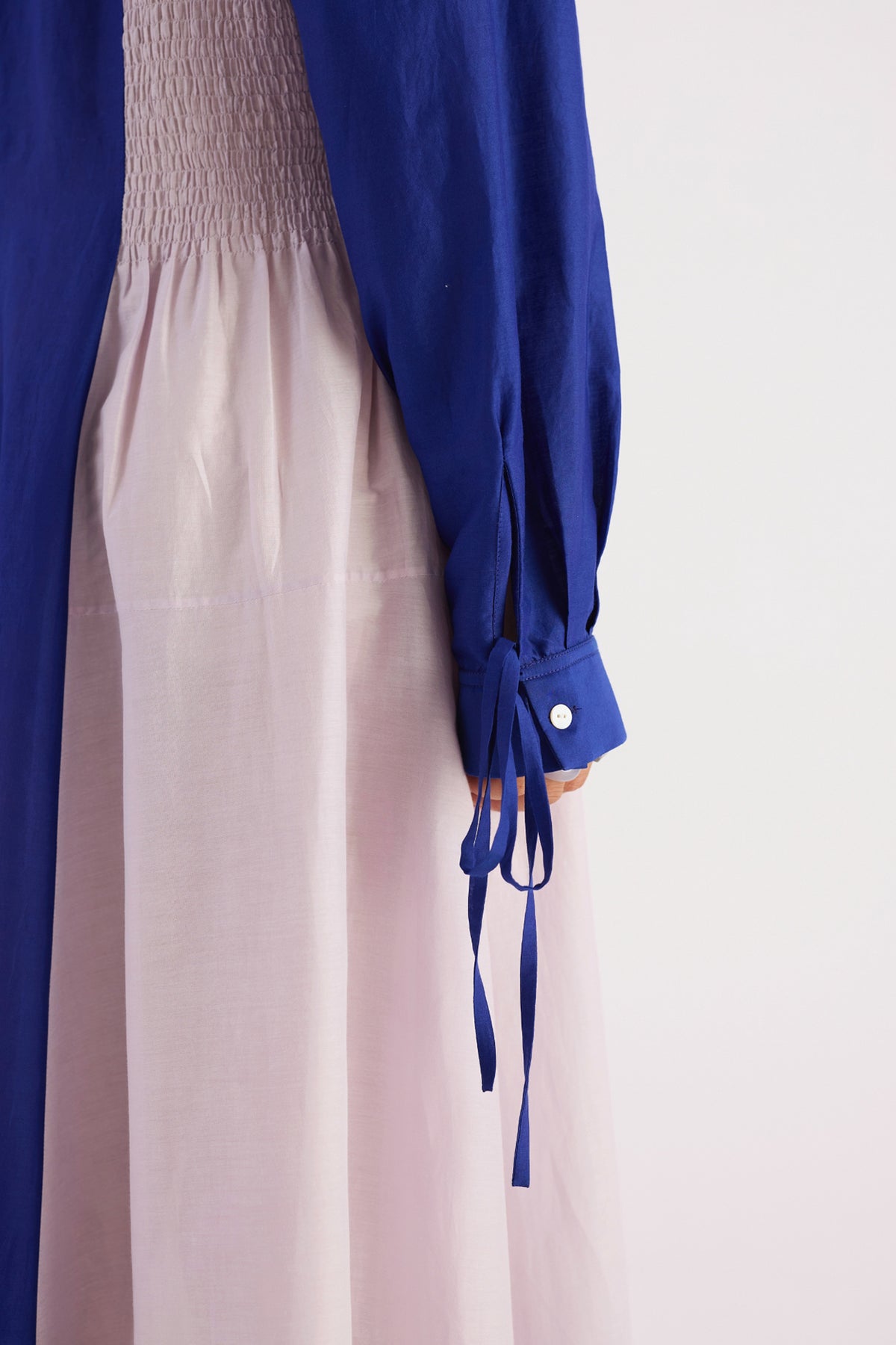 lilac & royal blue colour block ruched dress — image 5