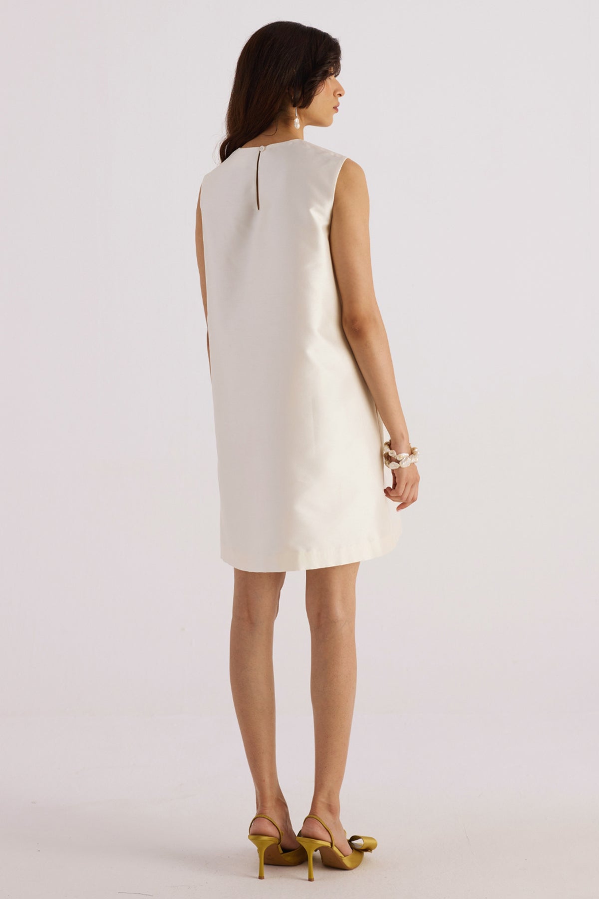 pearl white shell print mini dress — image 2
