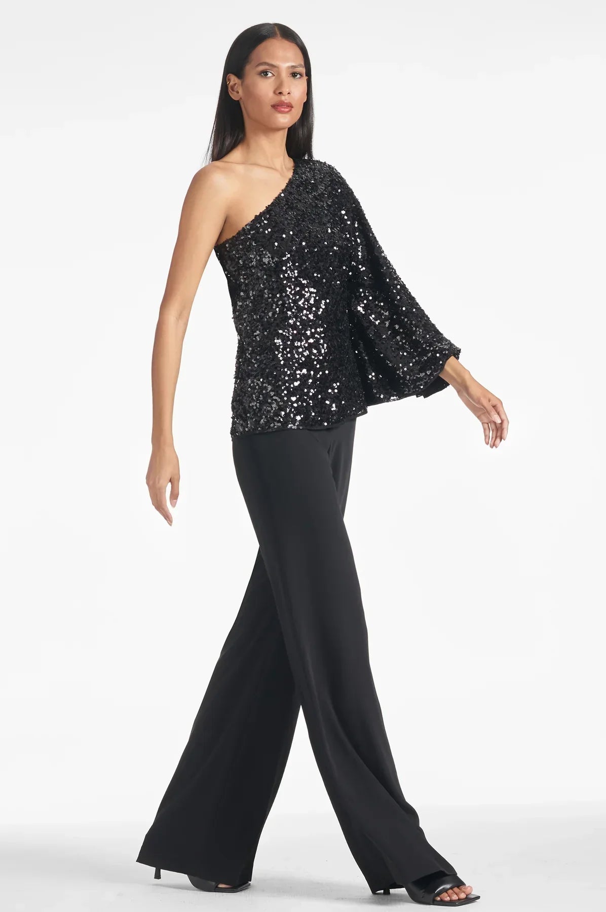 one shoulder sequined set, image 2