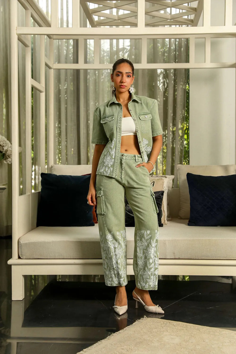 lowis co ord set in green, image 1