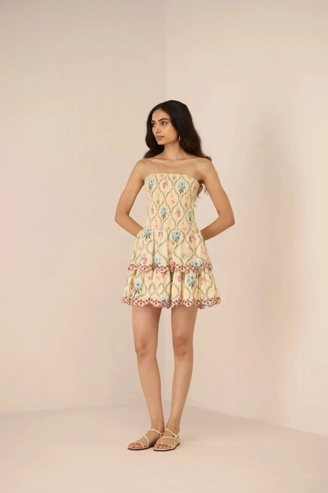 aashna shroff in apricot mini dress, image 6