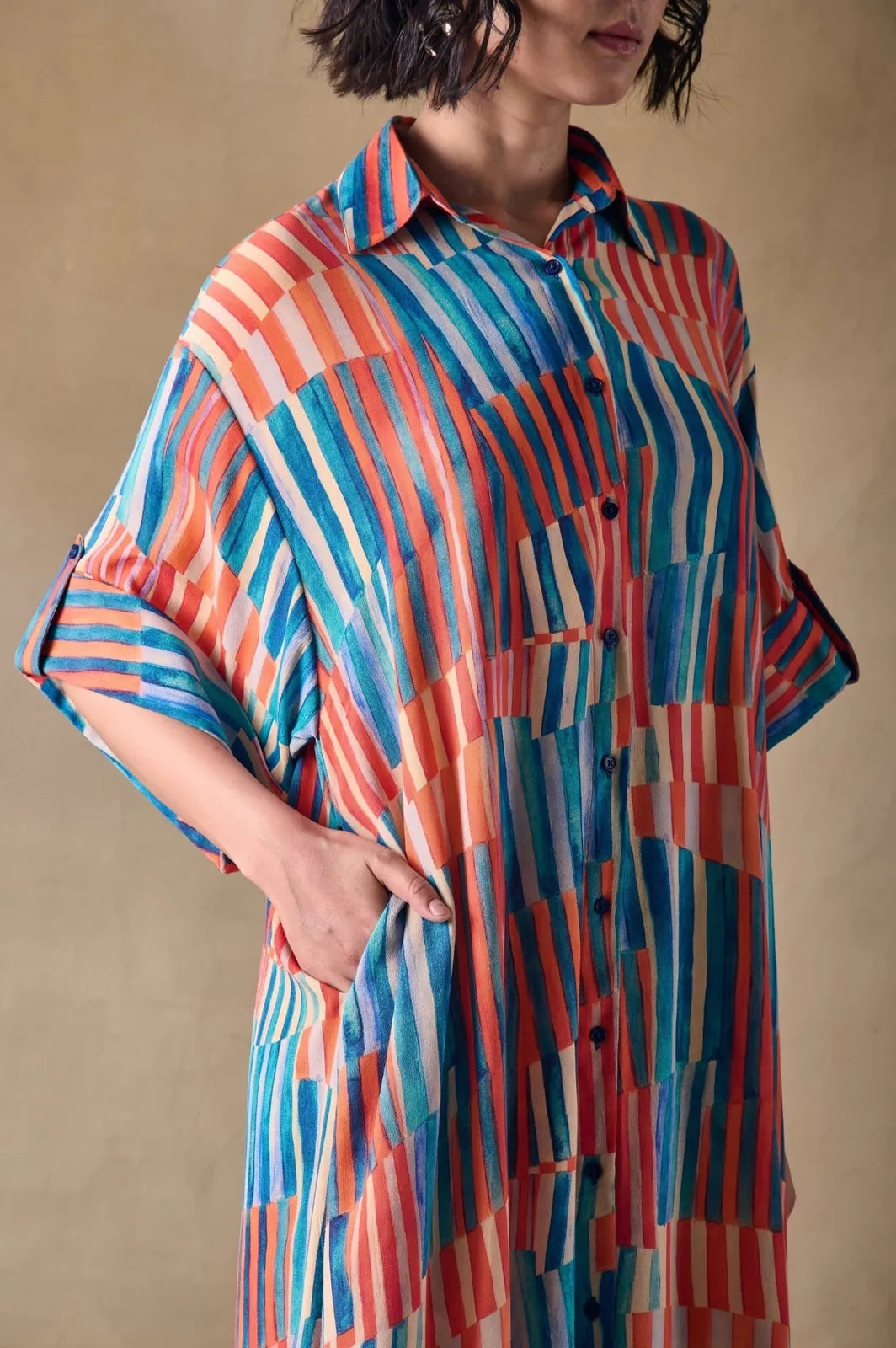 asilah stripe asymmetrical dress, image 3