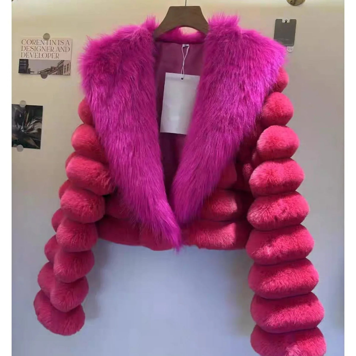 aurelia bubble-sleeve fur jacket, image 6