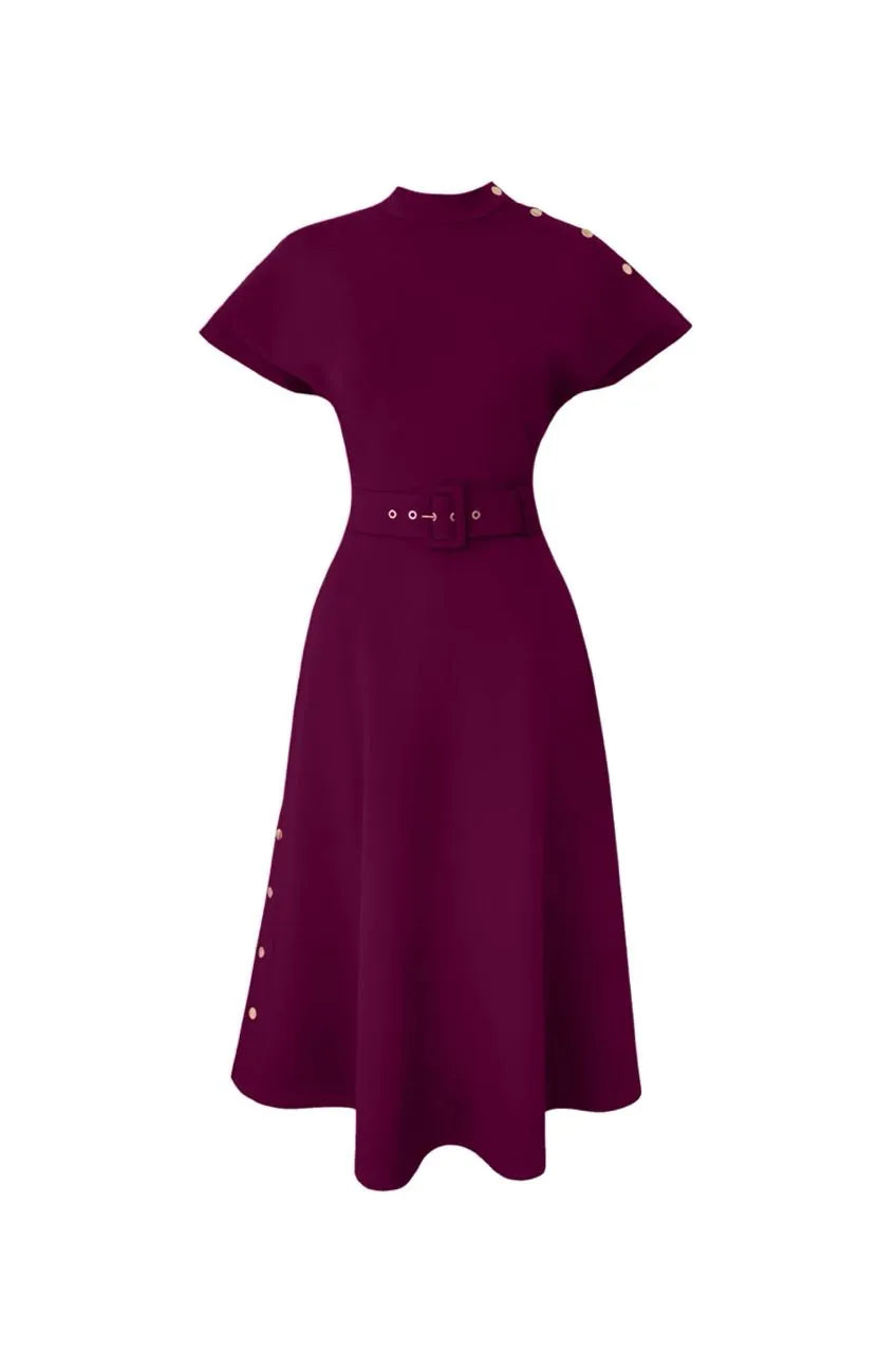 ava belted midi dress, image 2