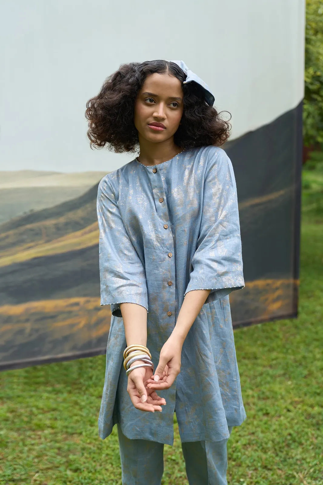 azure shirt & pants set, image 4