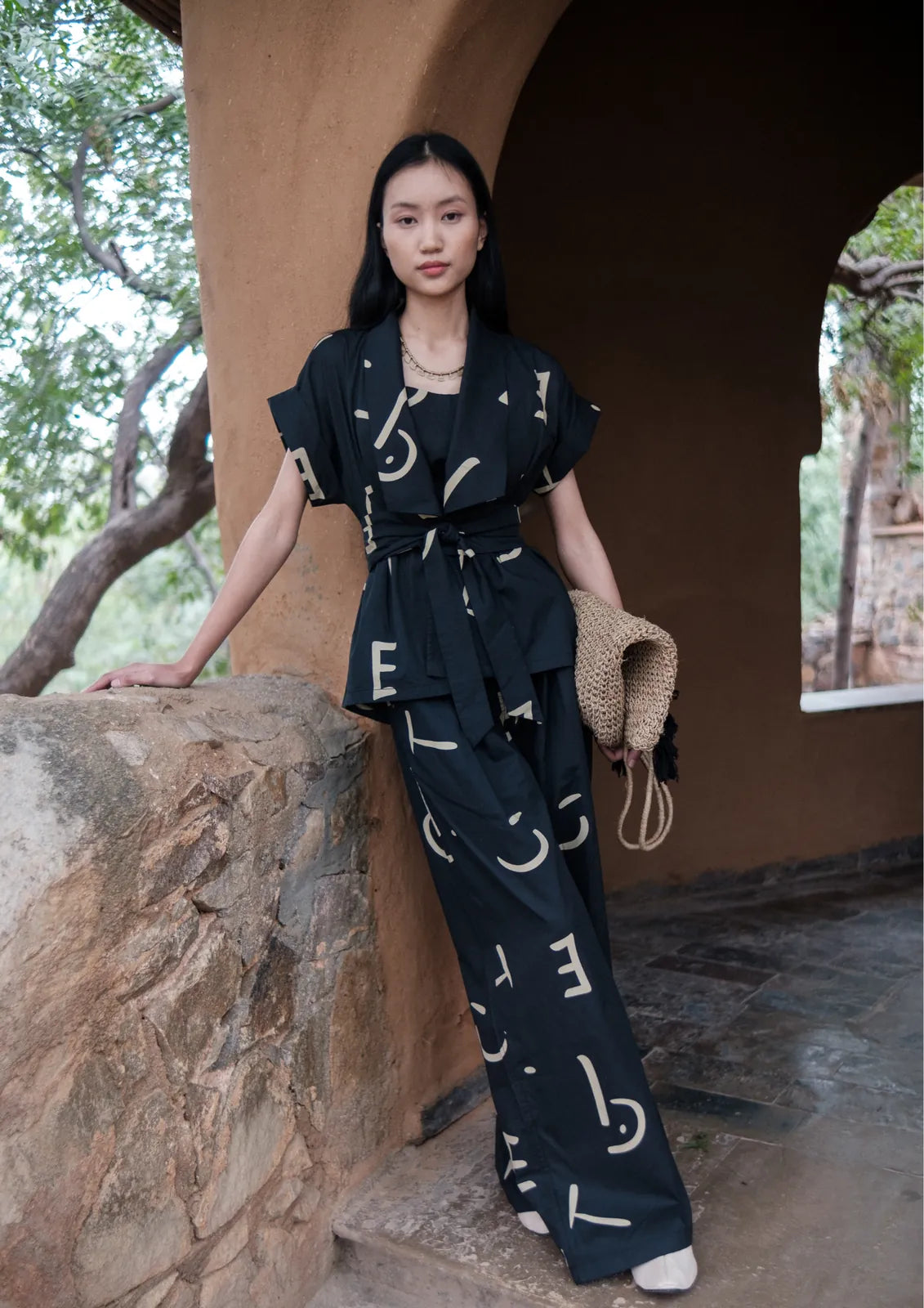 berlin shawl collar top - line printed, image 6