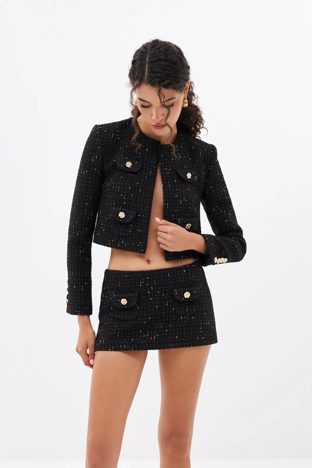 black tweedia co-ord set, image 5