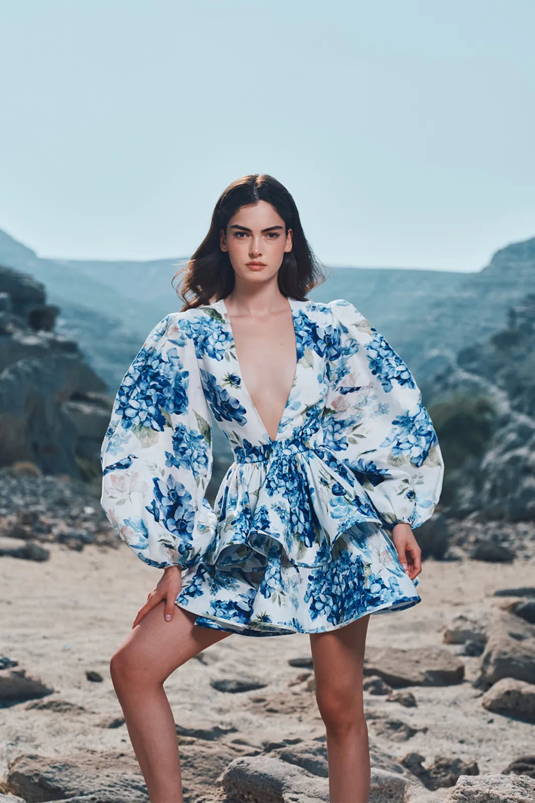 bluebird reveri v-neck dress, image 1