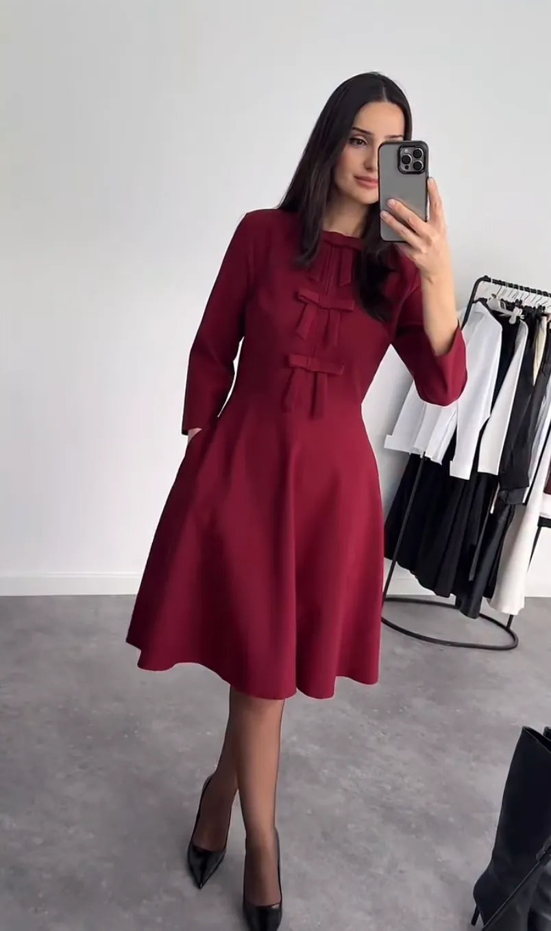 bow midi dress, image 1