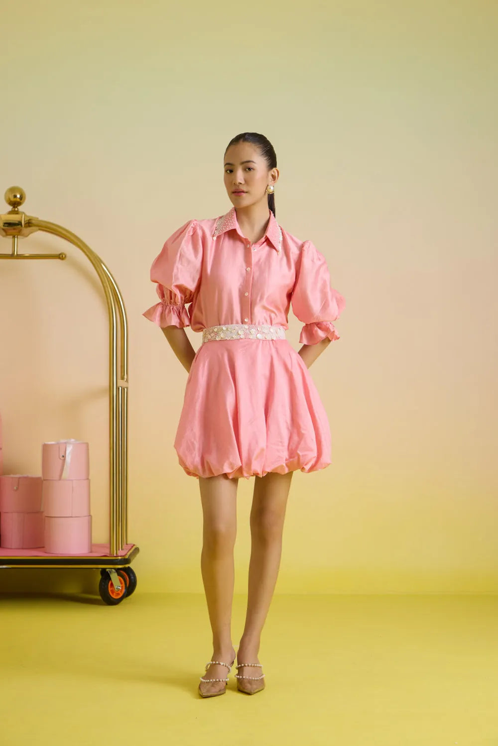 bubblegum embroidered co-ord set, image 1