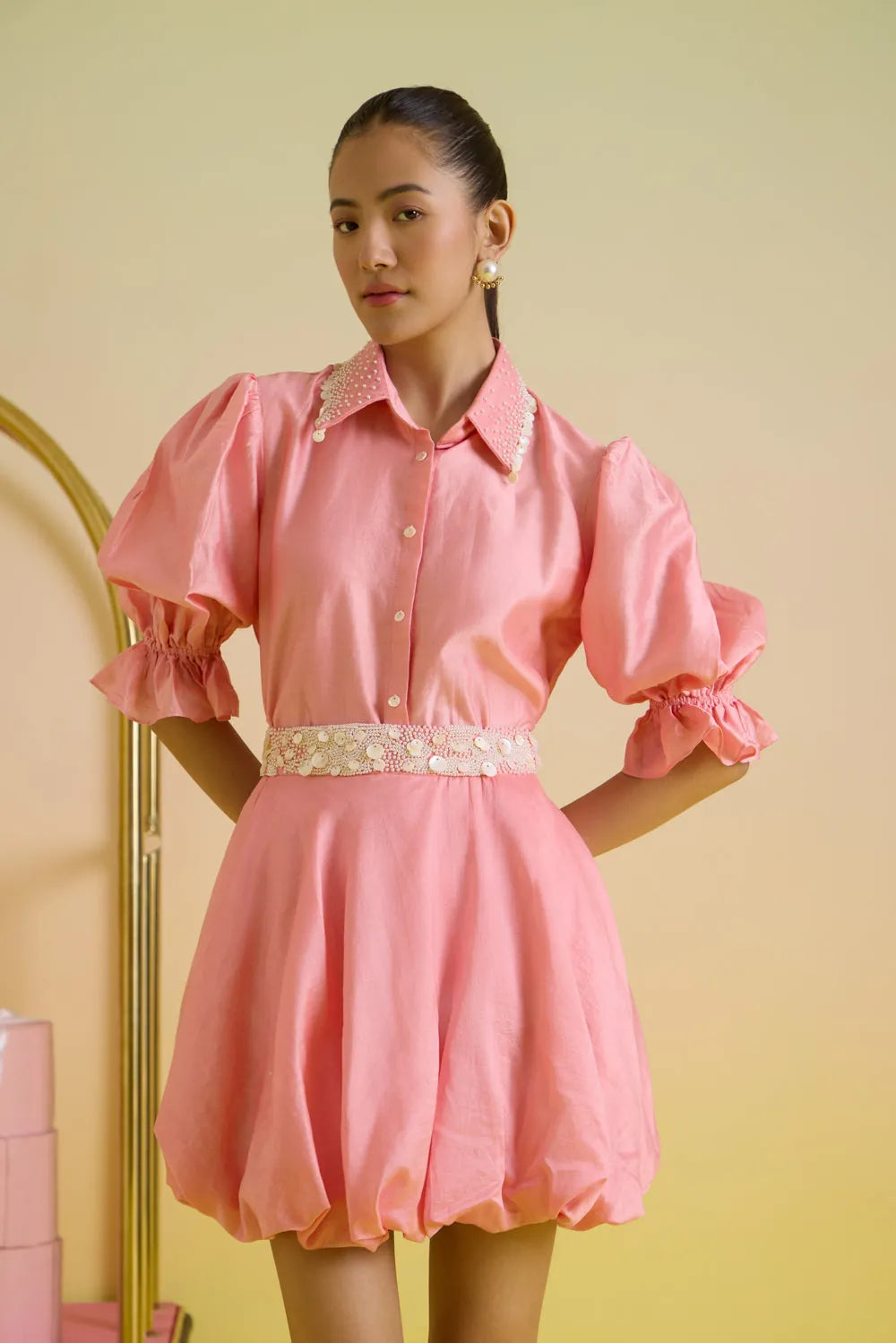 bubblegum embroidered co-ord set, image 2