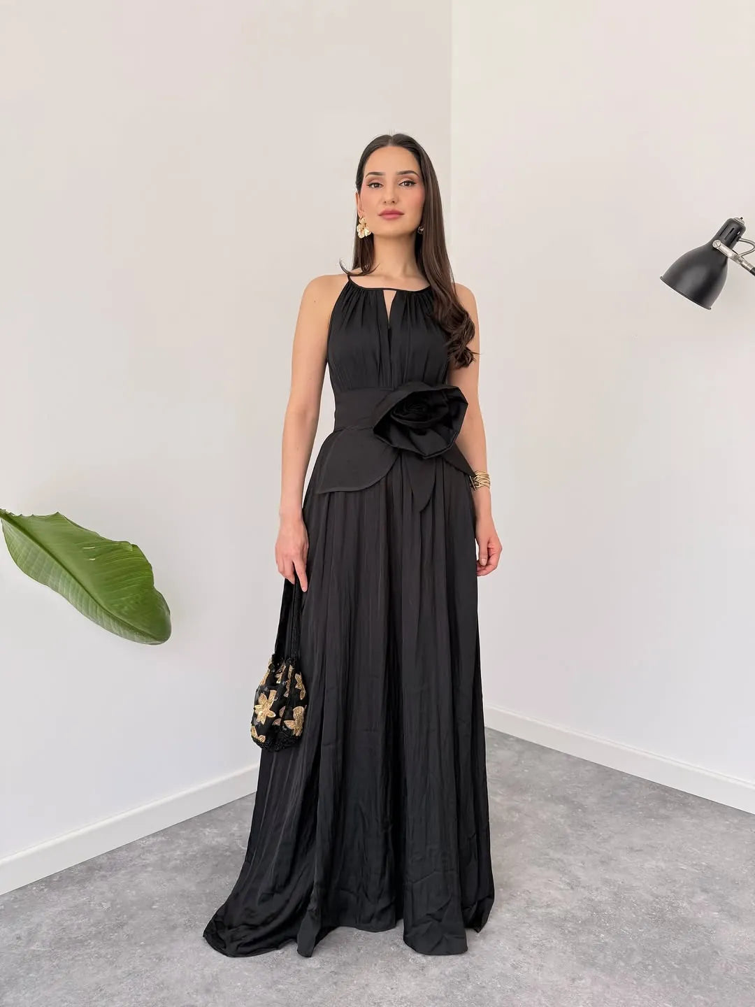 camelia belt rose dress, image 1