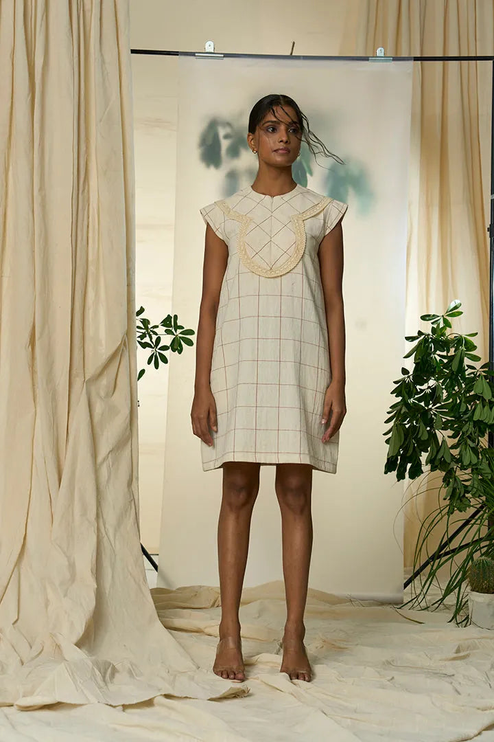 candy cane kala cotton round yoke dress, image 1