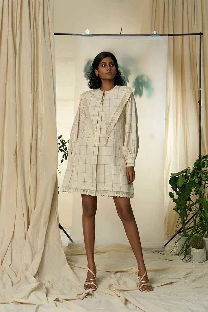 candy cane kala cotton v yoke dress, image 1