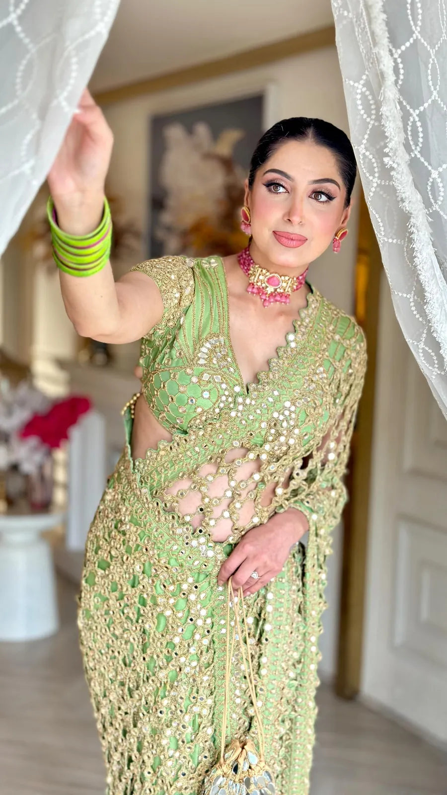 celestial mirror saree, image 5