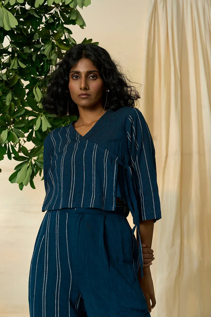 Cobalt Kala Cotton Angarakha Top
