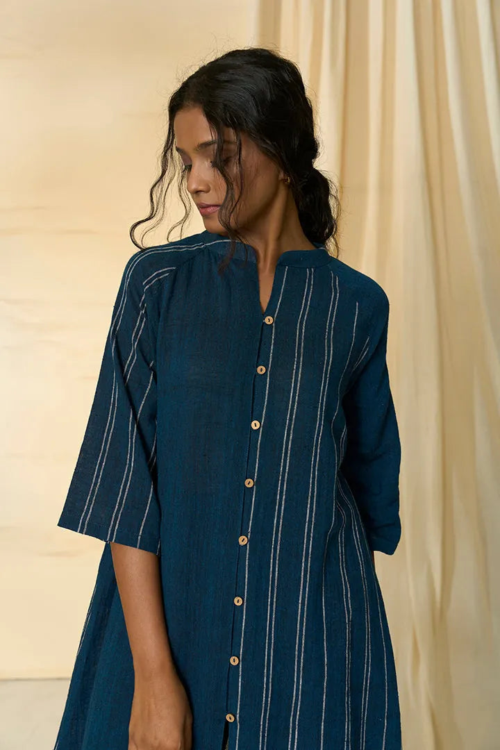 Cobalt Kala Cotton Long Shirt