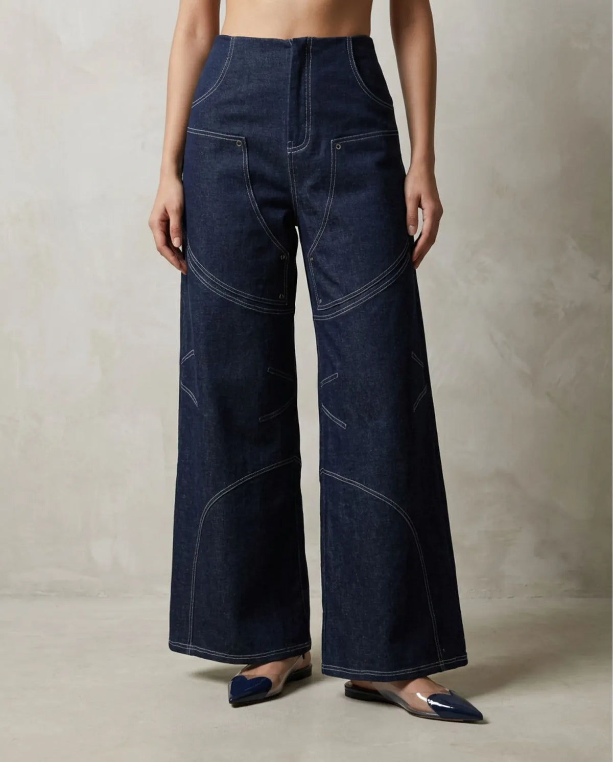 contour denim pants, image 2