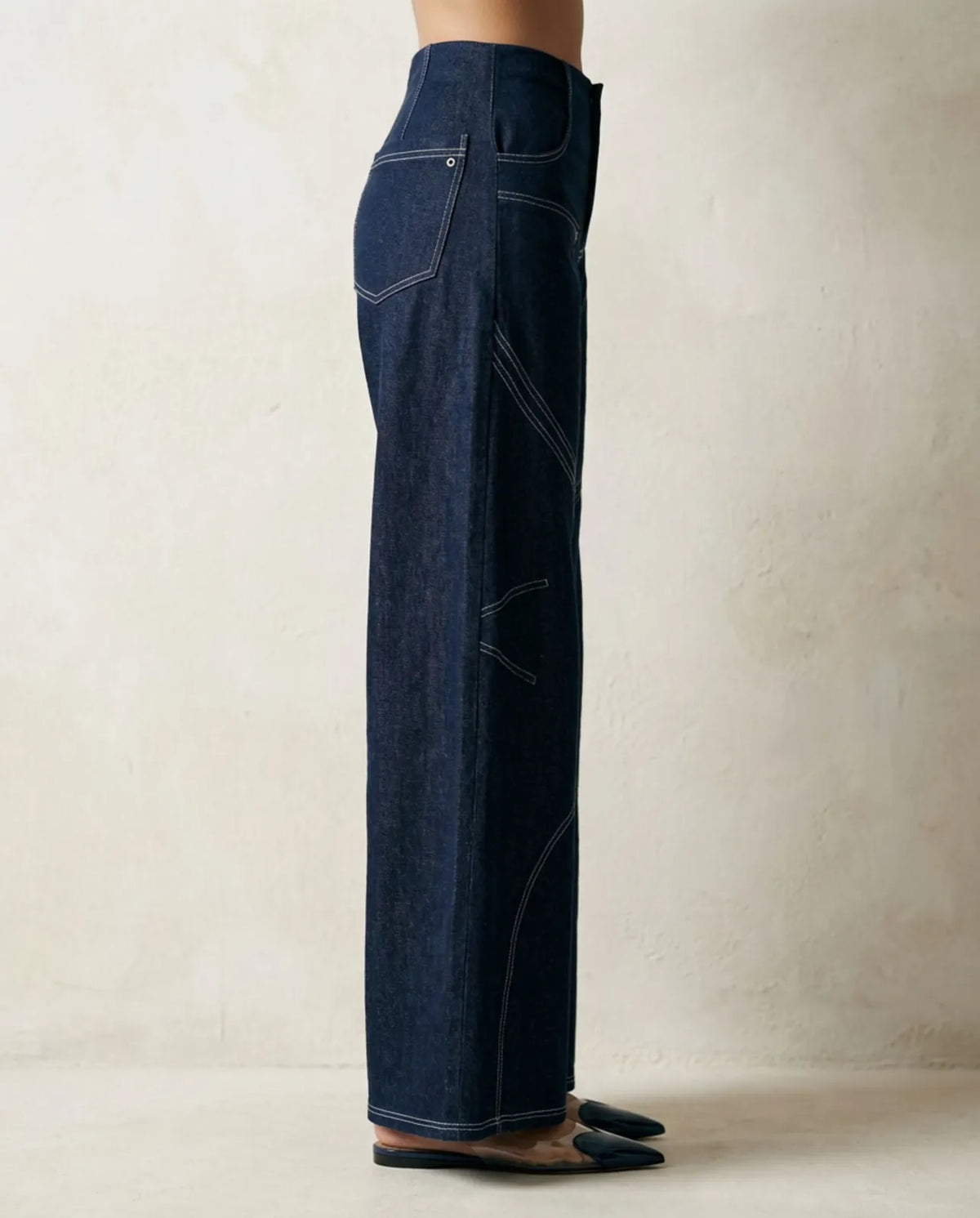contour denim pants, image 4
