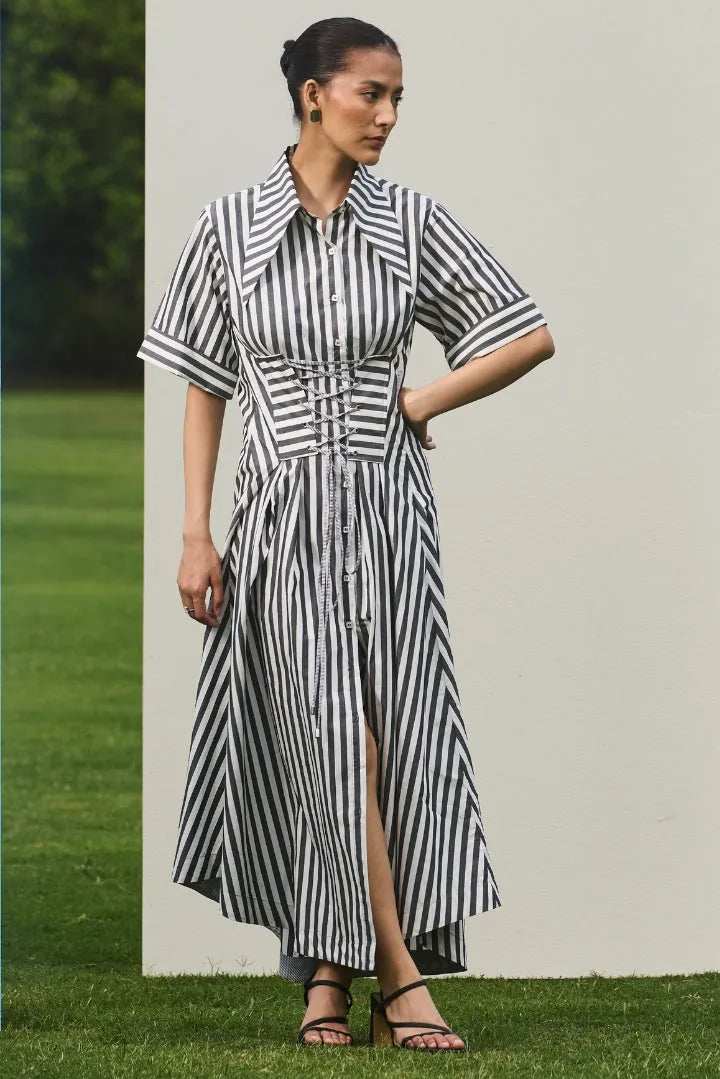 corset stripe midi dress — image 2