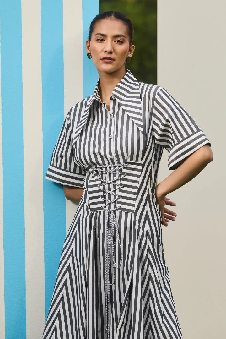corset stripe midi dress — image 3