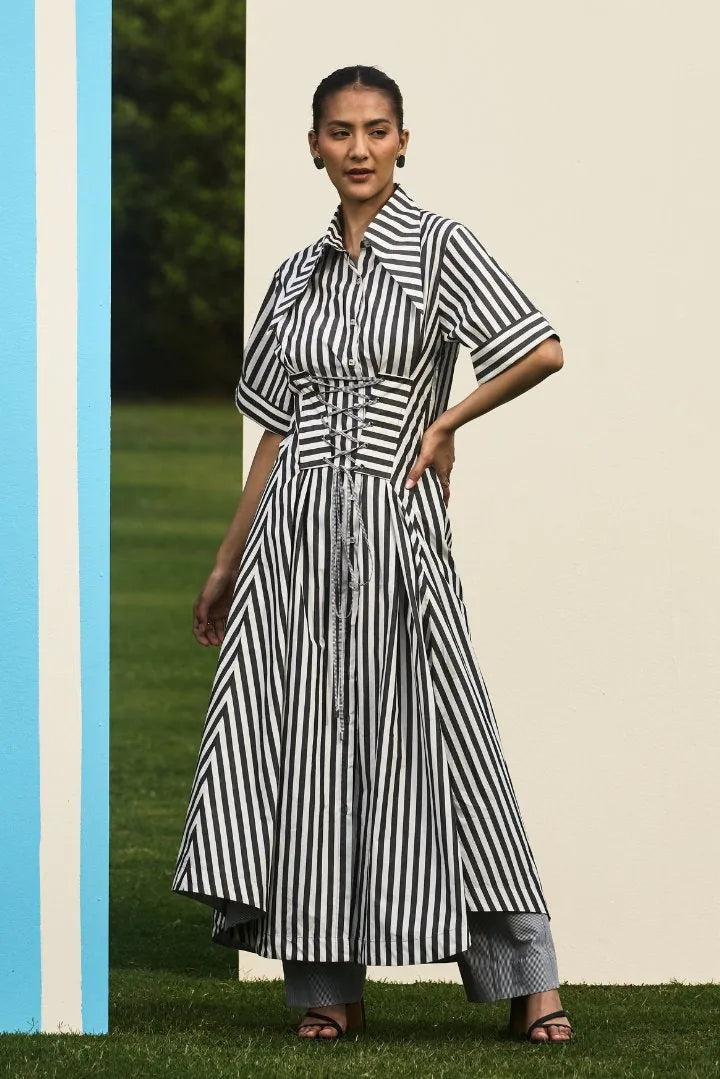corset stripe midi dress — image 4