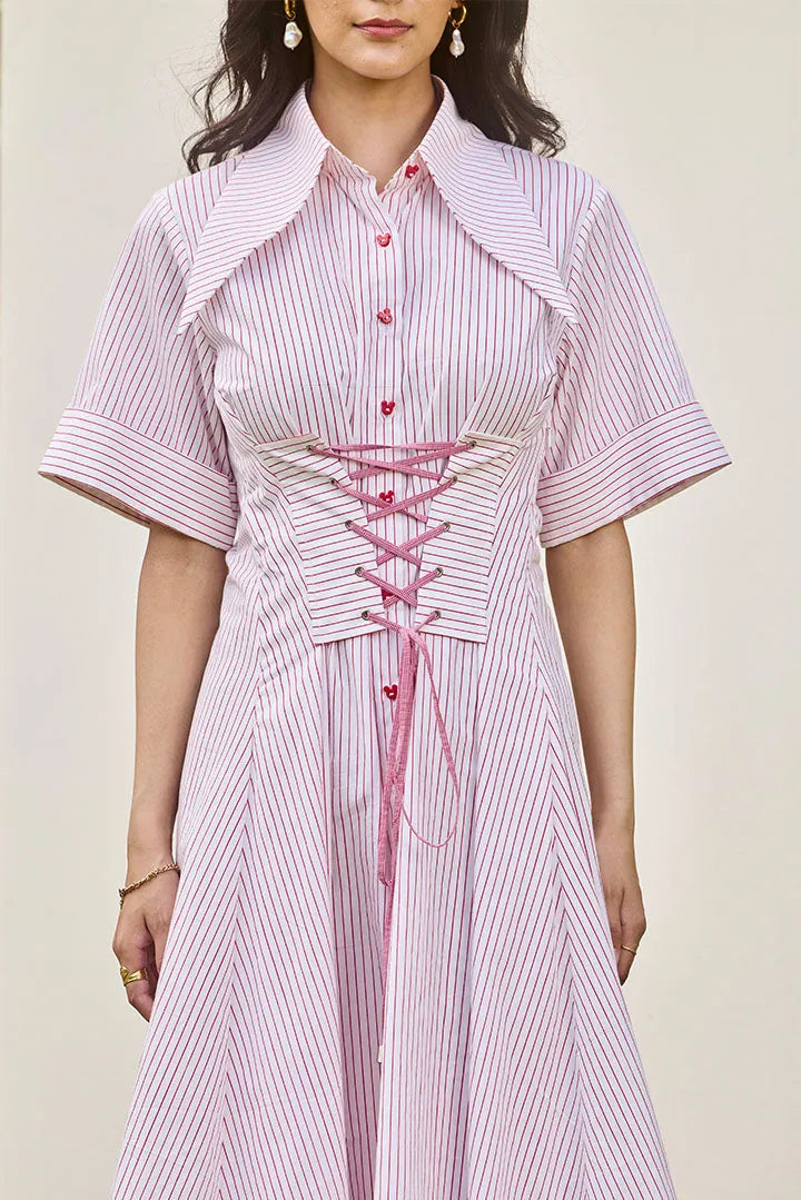 corset stripe midi dress — image 6