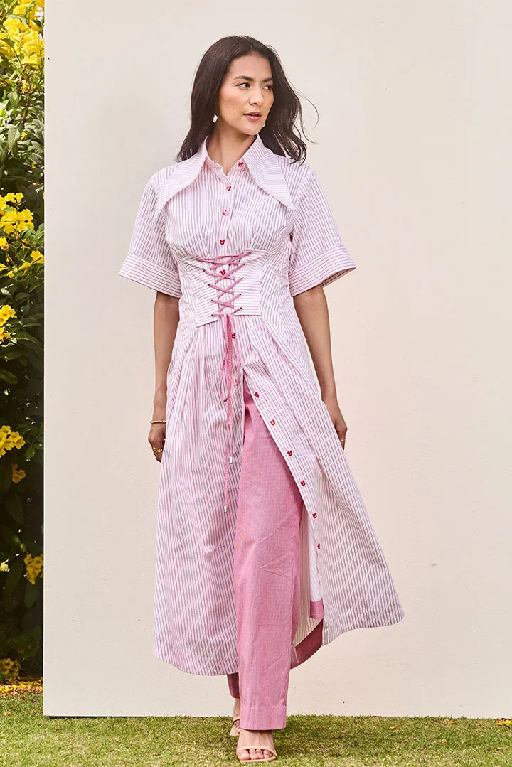corset stripe midi dress — image 8