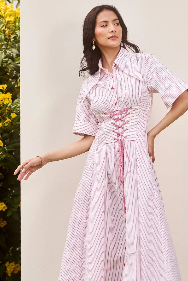 corset stripe midi dress — image 9