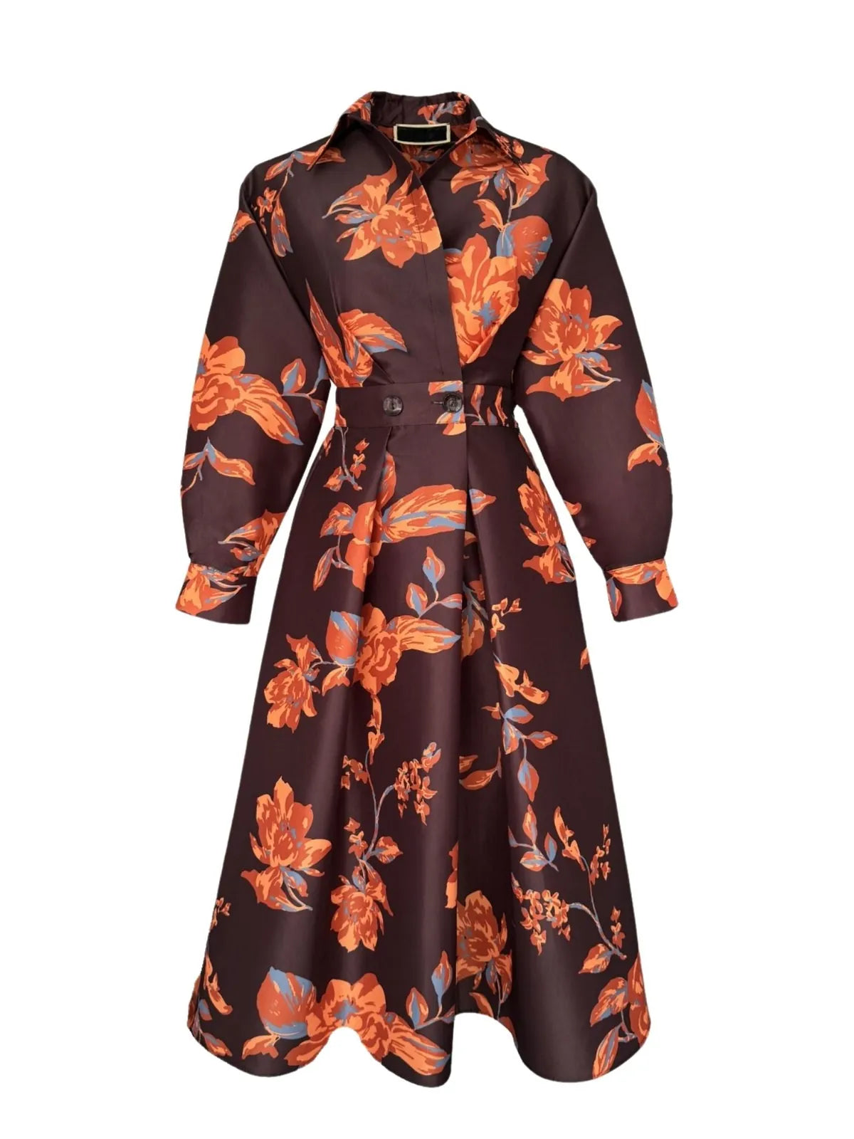 crimson bloom shirt midi dress, image 5